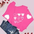 thumbnail image 6 of FAWUUDO Valentines Day Shirts Women Valentine Crewneck Sweatshirts Love Heart Sweatshirt Valentine's Long Sleeve Tops Hot Pink L, 6 of 9