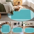 thumbnail image 6 of Turquoise Large Area Rugs for Bedroom Living Room, Soft Non Slip Carpet Bedside Rug, Geometric Boho Ethnic Tile Chic Monochrome Round Floor Cover Kitchen Accent Rug 5' for Dining Room/Office, 6 of 9