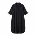 thumbnail image 7 of Bxsruta Womens Button Down Shirt Dress Casual Long Sleeve Collared Midi Dresses Beach Cover Up, 7 of 7