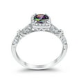 thumbnail image 5 of Halo Round Engagement Ring Rainbow CZ 925 Sterling Silver Size 12, 5 of 7