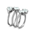 thumbnail image 4 of Women's Stainless Steel 316 AAA Grade Cubic Zirconia 3 Piece Wedding Ring Set Size 5, 4 of 6