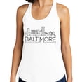 thumbnail image 2 of Skyline Baltimore Maryland Tank Top Fitted Racerback Women's X-Large White, 2 of 5