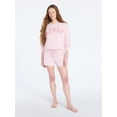 thumbnail image 3 of Joyspun Women's French Terry Long Sleeve Top and Shorts Lounge Set, 2-Piece, Sizes XS-3X, 3 of 6