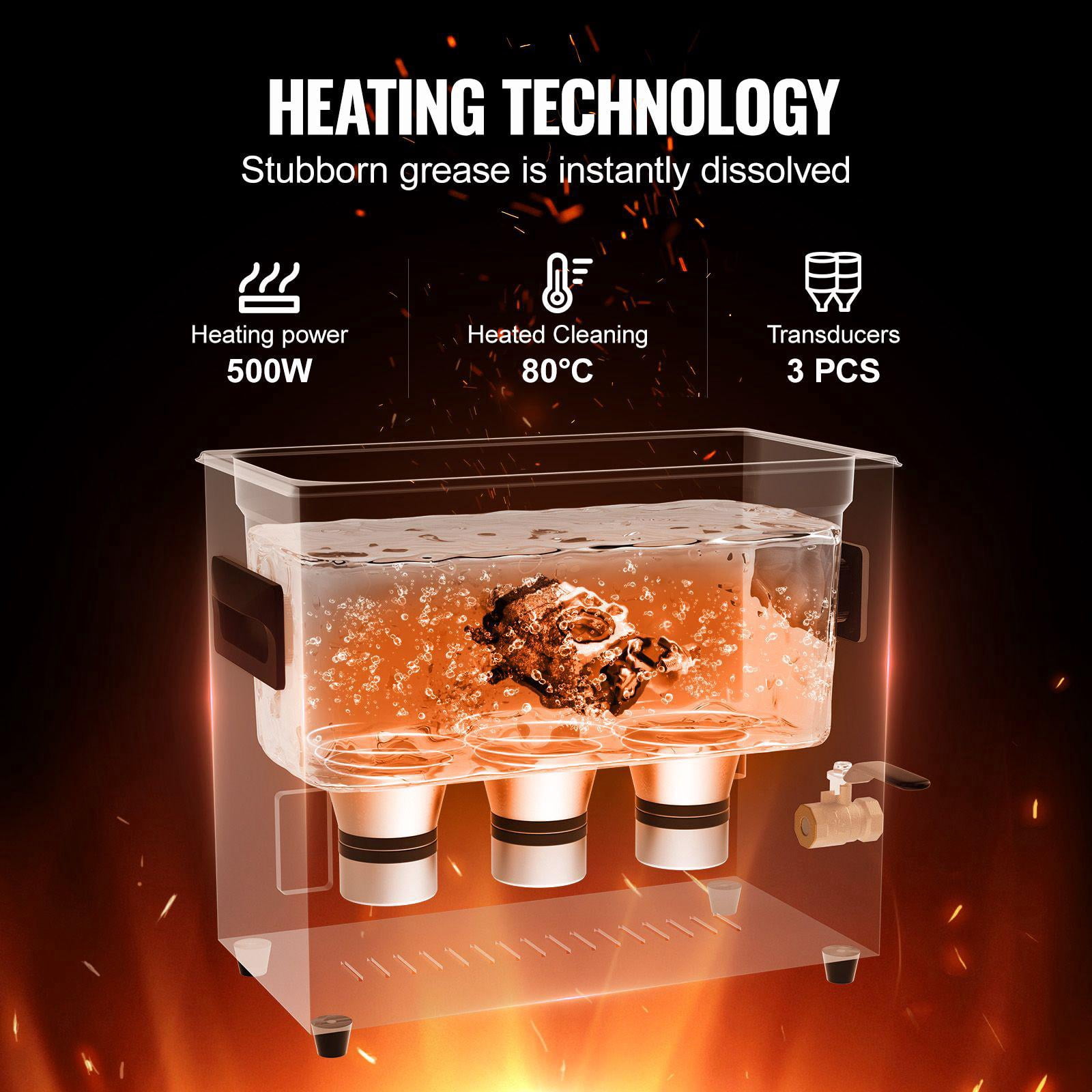 6L 180W Digital Ultrasonic Cleaner with Heater Timer Gentle Mode Upgraded Degassing 40kHz Industrial Cleaning Machine for Jewelry Retainer Tools