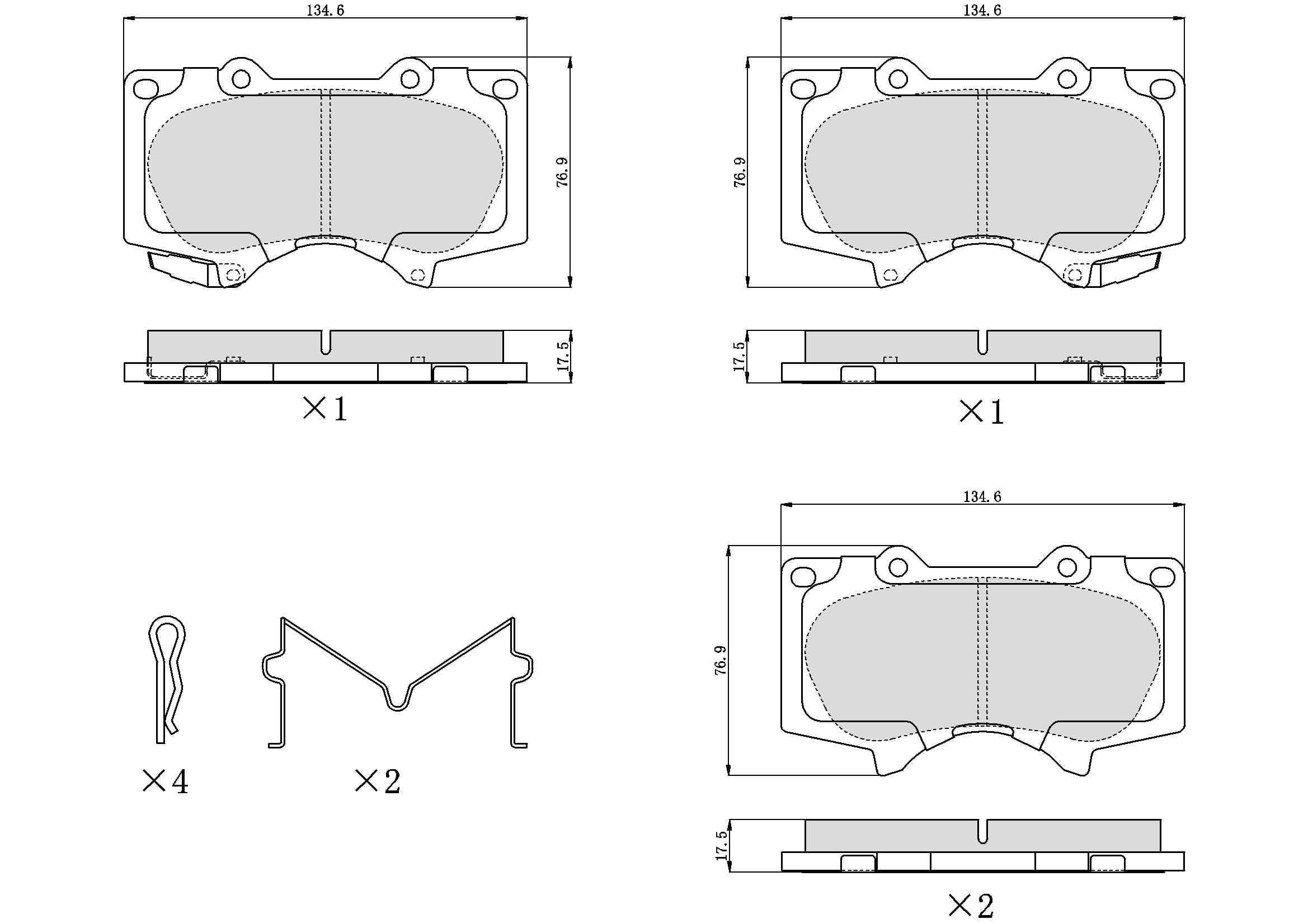 Winstop Brake Pad Set, Front WS.0976.0.C, Toyota 4Runner 2022-2003
