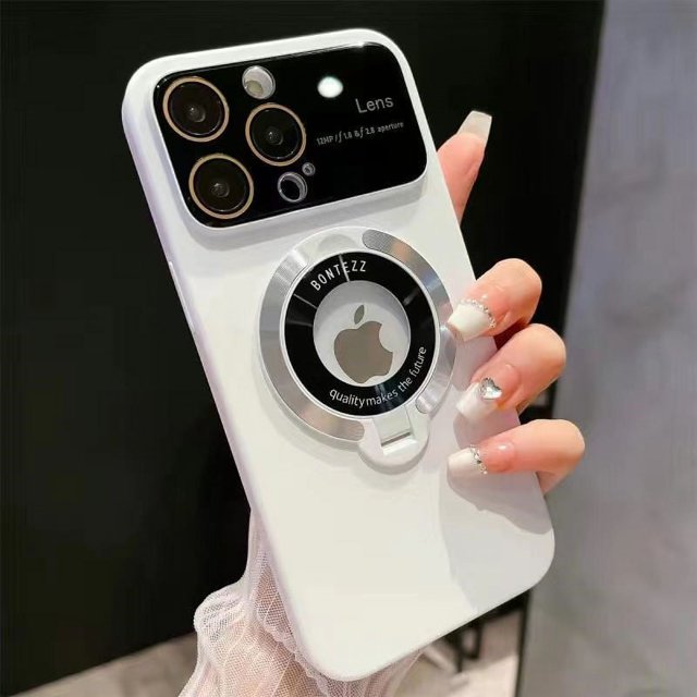 Metal De Alta Calidad Para Magsafe Funda De Teléfono Con Soporte Magnético Para iPhone 15 14 13 12 11 Pro Max Plus Con Protección De Cristal De La Lente Cámara