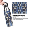 thumbnail image 4 of Yayeee 20oz Insulated Water Bottle Double Wall Stainless Steel with Flip Straw Lid, Blue Hexagon Pattern, 4 of 7