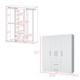 thumbnail image 4 of We Have Furniture Armoire Elma, Bedroom, White, 4 of 7