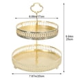 thumbnail image 3 of Hfppkn 2-Tier Gold Metal Round Cupcake Stand Dessert Serving Platter for Parties Style 1 20x25cm, 3 of 7