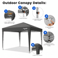 thumbnail image 4 of GVDV 10x10 Pop Up Canopy Tent, Instant Straight Leg Canopy, Outdoor Shading Shelter, Black, 4 of 10
