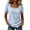 Blue#0601A&11, variant on Women's Square Neck T-Shirt Short Sleeve Ruched Side Casual Tee Basic Solid Color Top for Daily Wear Black L