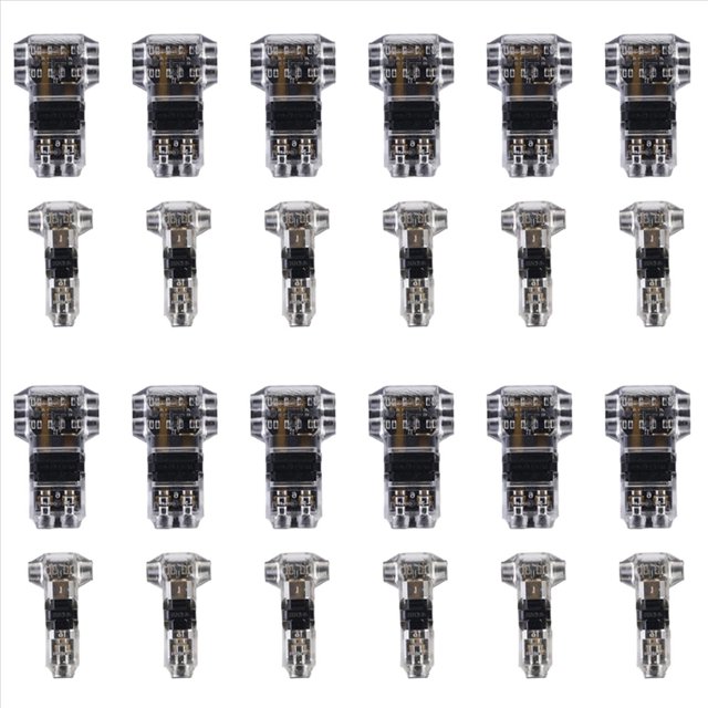 Conectores de Cable en T para Cables de 14 A 18 AWG, Sin Pelado de Cables, Conectores de Cable de 3 Vías Combinados, Conectores de Empalme de Cables, Paquete de 24