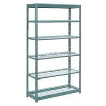 Global Industrial B2297484 Heavy Duty Shelving with 6 Shelves & Wire Deck - Gray - 48 x 24 x 84 in.