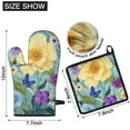 thumbnail image 6 of Flowers with Butterflies Kitchen Oven Mitt and Pot Holder Sets 4 Pcs for Baking, Cooking and Grilling, Heat Resistant Up To 392 °F, 6 of 7
