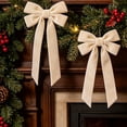 thumbnail image 6 of 16pcs Velvet Christmas Bow with Metallic Ribbon – Hanging Bow for Tree, Wreath, Gift Wrapping and Xmas Decoration, 5.1 x 10.2 Inch, 6 of 6