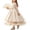 Rose Gold, variant on LEKWK Girls Princess Gown Long Sleeve Lace Satin Formal Midi Dress Bow Waist Tiered Tulle Wedding Flower Girl Dress for Pageant Host Recital Birthday Party