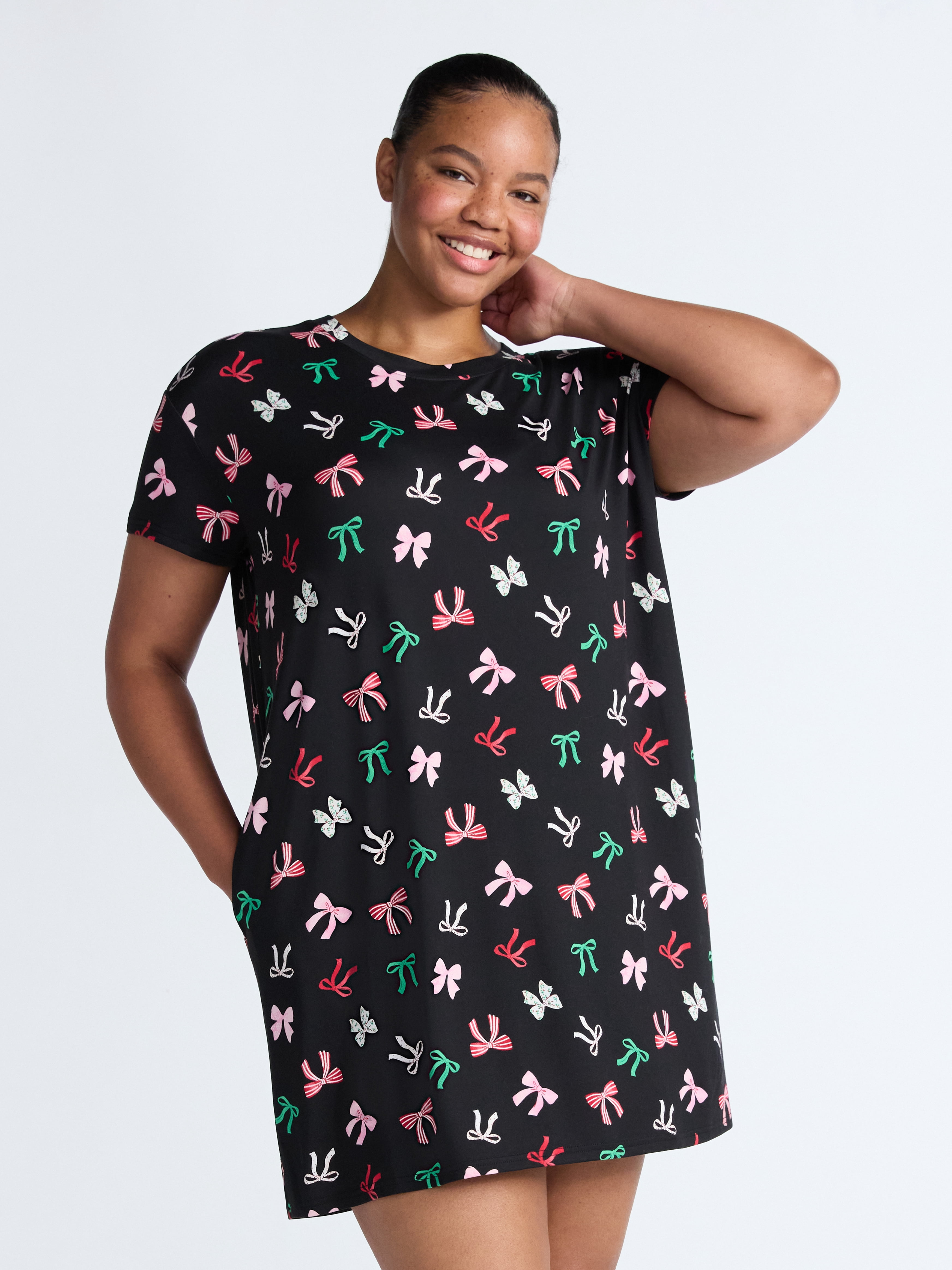 Joyspun Women's Dreamy Soft Collection Sleepshirt with Short Sleeves, Sizes S/M-2X/3X