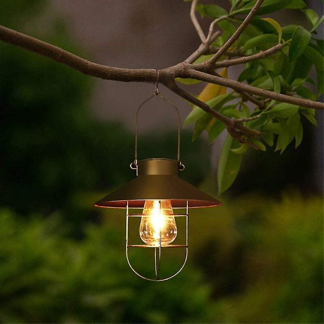 Linterna Solar Colgante Con Gancho, Luz Solar Led Vintage Blanco Cálido,11 Feliz Sencillez