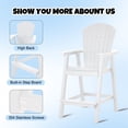 thumbnail image 5 of Tall Adirondack Chair Set of 2, HDPE Balcony Chair with Double Connecting Tray, Outdoor Weather Resistant Adirondack Chair, White, 5 of 7
