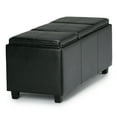 thumbnail image 5 of Avalon 42 inch Wide Contemporary Storage Ottoman in Midnight Black Vegan Leather, 5 of 12