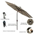 thumbnail image 2 of C-Hopetree 11 ft Outdoor Patio Market Table Umbrella with Solar LED Lights and Tilt, Taupe, 2 of 8