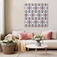 thumbnail image 5 of Blue Red Black Geometric Wall Art Painting on Canvas, Southwestern Ethnic Art Canvas Art Home Prints Wall Art Framed Modern Artwork for Living Room Bedroom Wall Decor 12x12in, 5 of 9