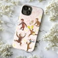 thumbnail image 6 of Cute Curious Monkey Cartoon Phone Case for iPhone 16 15 14 13 12 11 Pro Max Plus – Pink Floral Background, Shockproof Protective Cover, 6 of 6