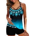 thumbnail image 2 of Women's Summer Beach Strappy Back Tankini Set Sexy Push Up Monokini Swimsuit Two Pieces Separate Swimwear, 2 of 2