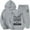Grey, variant on Toddler Winter Girls Outfits Set Tracksuit With Print Hoodie Joggers Warm Kids
