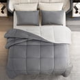 thumbnail image 2 of INGALIK California King Sherpa Comforter Set, Soft Quilted Down Alternative Comforter Reversible Duvet with 2 Pillowcases, Plush Warm Fall Winter 3 Piece Bedding Sets, Light Grey, 2 of 14