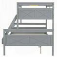 thumbnail image 2 of [Twin/Full Size Pine Wood Platform Bed Frame with Ladder, Gray, Safety Guardrail, No Spring Box], 2 of 18