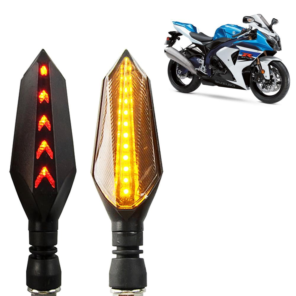 Julam Motorcycle Turn Signals With Double Side 12 LED Bulbs Rear