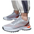 thumbnail image 3 of Durtebeua Wide & Extra Wide Mens Golf Shoes Professional Outdoor Waterproof Spiked Golf Shoes for Men Orange,9, 3 of 5