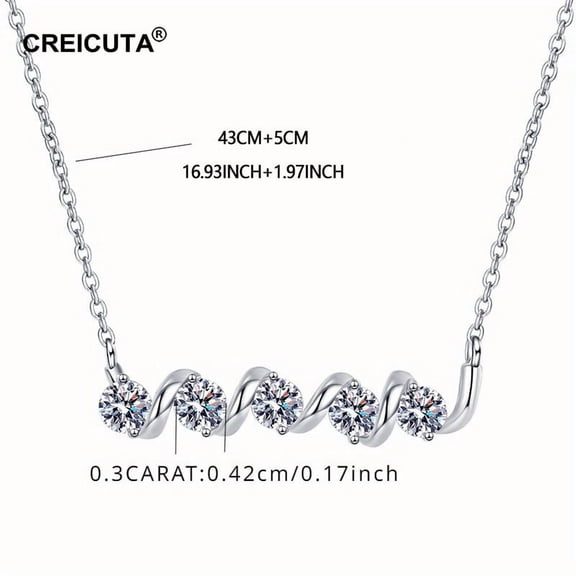 Elegant S925 Sterling Silver Princess Square Moissanite Smile Pendant Necklace