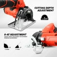 thumbnail image 5 of DNA Motoring TOOLS-00174 12V Compact Cordless Circular Saw with 85mm 20T Blade and Hex Key Red, 5 of 7
