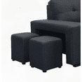 thumbnail image 4 of Lucas 97" Dark Gray Linen Sectional Sofa with Reversible Storage Chaise & 2 Stools, 4 of 7