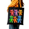 thumbnail image 5 of COMIO Initial Tote Bags for Women Canvas Sour Candy Patch Large Capacity Shoulder Bag 14.1x15.7in, 5 of 6
