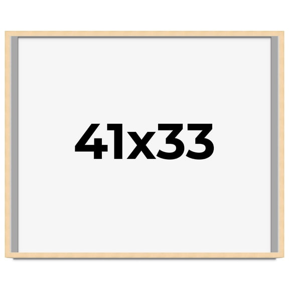 41x33 Frame Natural Wood Picture Frame | 0.75 Inch Moulding Width | with UV Acrylic Plexiglass,