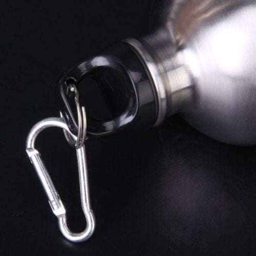 500ml Aluminum Sport Water Bottle With Carabiner, Great For
