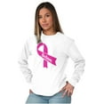thumbnail image 3 of Breast Cancer Awareness Believe Women Plus Size Long Sleeve Graphic Tee Brisco Brands 2X, 3 of 5
