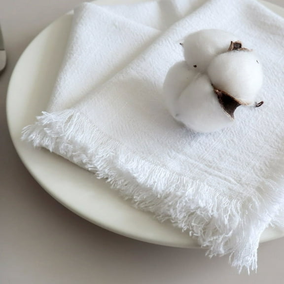 Nvzi Cotton Heat Resistant Placemats, Dining Room Table Mats, Protect Surfaces,Non-Slip Washable Table Mats，Kitchen Decor Accessories（Set of 6, Size 17.71*17.71in，White）