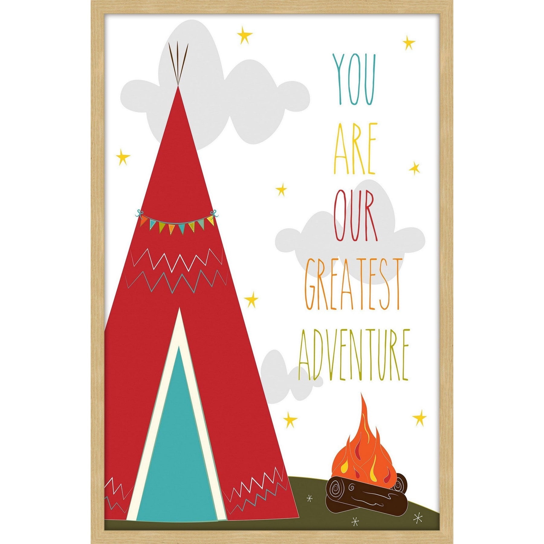 Marmont Hill "Red Tee Pee" by Karen Zukowski Framed Painting Print