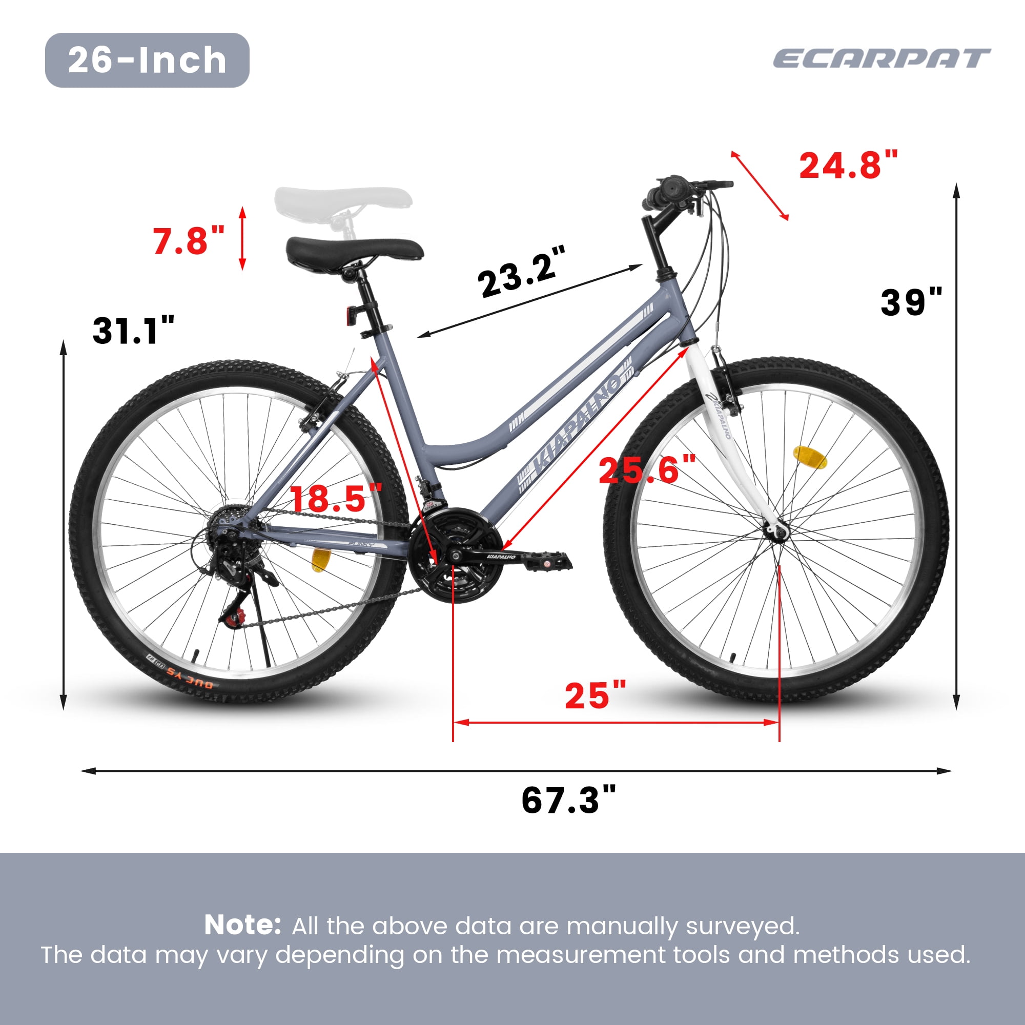 26 Inch Girls Mountain Bicycles, 21 Speed Bike for Womens Girls, Female Bicycles V-Brake Outdoor Cycling Snow Commuting City Bike to School Work
