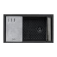 thumbnail image 2 of Ruvati 33-inch Undermount Workstation Granite Composite Kitchen Sink Matte Black - - 33" x 18-1/2" - 33" x 18-1/2, 2 of 5