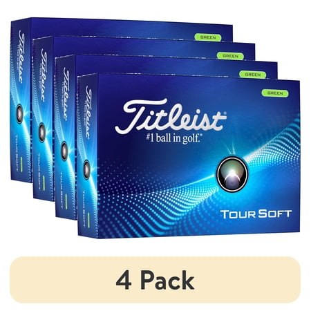 (4 pack) 2024 Titleist Tour Soft Golf Balls 12ct, Glossy Green