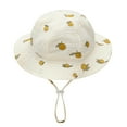thumbnail image 3 of nvzhuang Baby Summer Bucket Hat, Sun Protection Infant Wide Brim Fisherman Hat with Chin Strap, 3 of 9