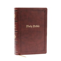 NKJV Bible: Personal Size Giant Print, Brown Leathersoft, Holy Bible, Red Letter, Comfort Print: New King James Version, (Hardcover)
