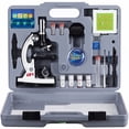 thumbnail image 1 of Microscopio AmScope 120X-1200X para principiantes con kit STEM de 52 piezas, 1 of 8