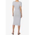 thumbnail image 2 of TheMogan Robe Midi Moulante en Jersey de Coton Extensible à Manches Courtes pour Femmes, 2 of 6
