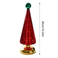 thumbnail image 5 of Sylvtty Glass Christmas Tree Small Tabletop Lighted Xmas Tree Figurine Battery Operated Mini Tree Lamp for Home Table Fireplace Mantel Decor, 5 of 7